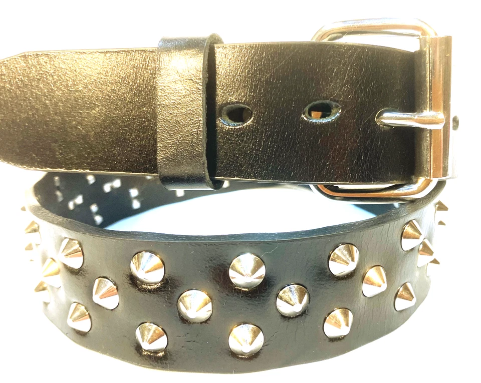 HECHO EN AUSSIE Cono Pico Tachonado CUERO Cinturón Tachuelas Cintura Pantalones Vaqueros RATAS TRASERO Foto 2 de 4