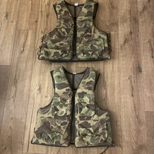 Pair of Stearns Sans-Souci Fishing Vests Adult L 44-46 Made In USA Camo