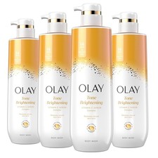 Olay Body Wash for Women,Tone Brightening,Vitamin C Serum Complex,20 fl oz 4Pack