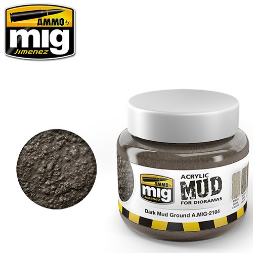 Ammo MIG 2104 Paint Dark Mud Ground for Diorama Construction 0,25 L