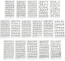 16Pcs Letter Stencils Reusable Plastic Letter and Number Stencils, 1/2-1 Inch Al