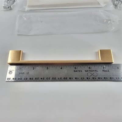 Amerdeco Cabinet Drawer Pull Handles Lot of 4 Satin Gold 7.5'' 6.25'' Spacing New