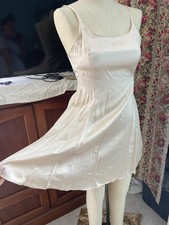 NWOT 100 Silk Creme Ivory Satin Slip Dress XS