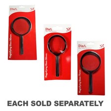Stat Magnifying Glass Black Plastic Resistant Plastic Strong Durable Long Handle