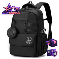 Wasserdichter Schulrucksack Schwarz Mehrfachfach Design FüR Schule Reisen 5.