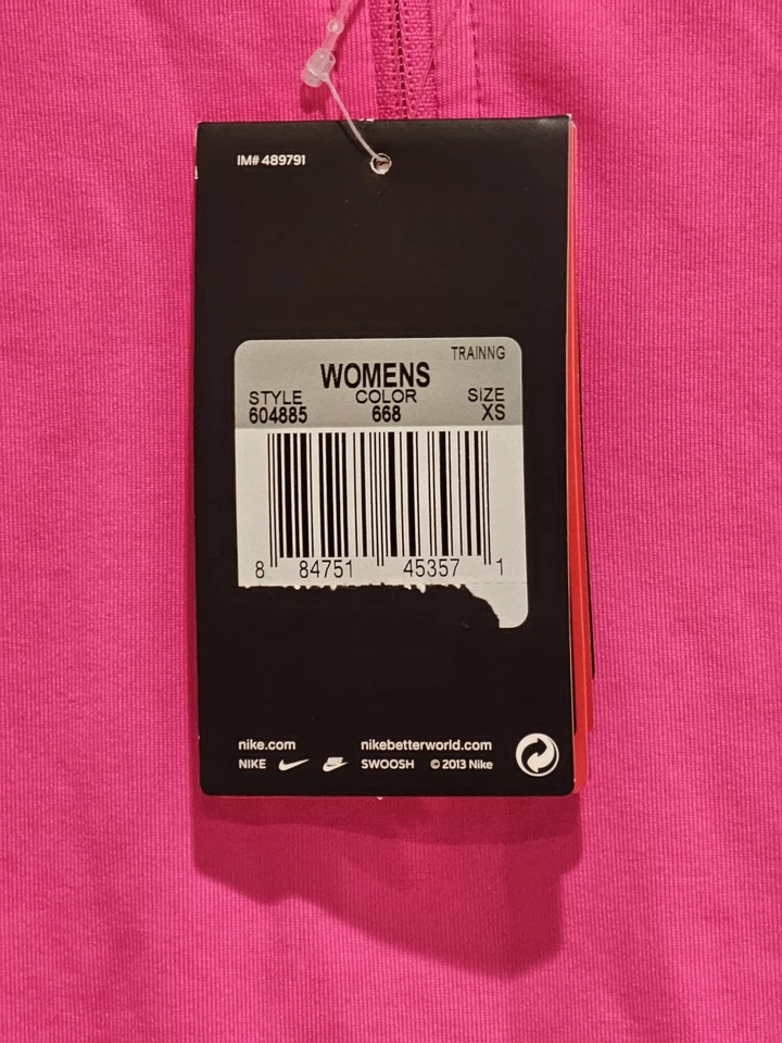 Nuevo con etiquetas Camiseta de entrenamiento Nike Pro Hyperwarm Dri-Fit 1/4 cremallera XS rosa 604885-668 para mujer Foto 3 de 4