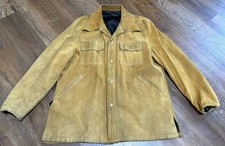 Men's Vintage 1970s Joo-Kay Leather Sueded Tan Sueded Cowhide Coat/46