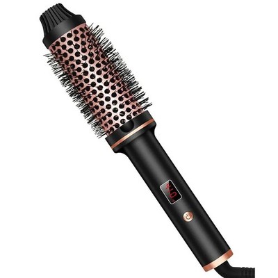 3in1 Ionic Hair Curler Straightener Heated Brush Anti-scald Styling Curling Wand
