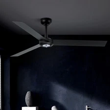 52 inch Modern Ceiling Fan with Lights,Remote Control,3 Metal Blades,Black Fi...