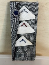 Vintage Men's Handkerchiefs White Set of 3 100 Cotton NOS In Box READ