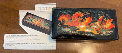 Vintage 1980 Russian Lacquer Box Kholuy Troika Govorov Signed Moscow Olympics