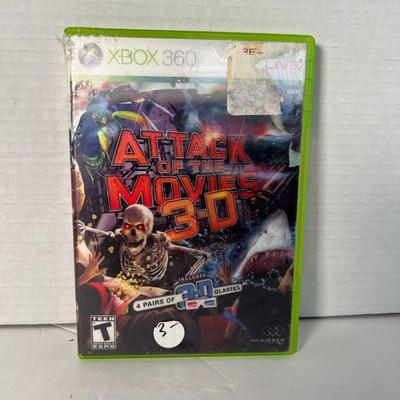Attack of the Movies 3D Microsoft Xbox 360 2010 Arcade Shooter Game Disc Case