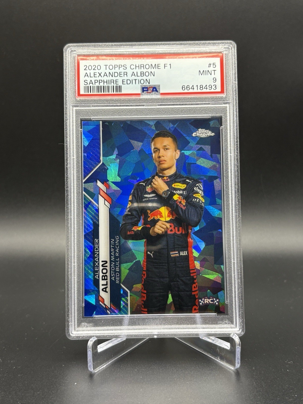 2020 Topps Chrome F1 Alexander Albon RC Sapphire Edition #5 PSA 9