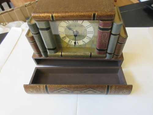 Mantle Clock , Vintage , Howard Miller , 81/4"X21/2"X61/2" , Drawer - Picture 5 of 11