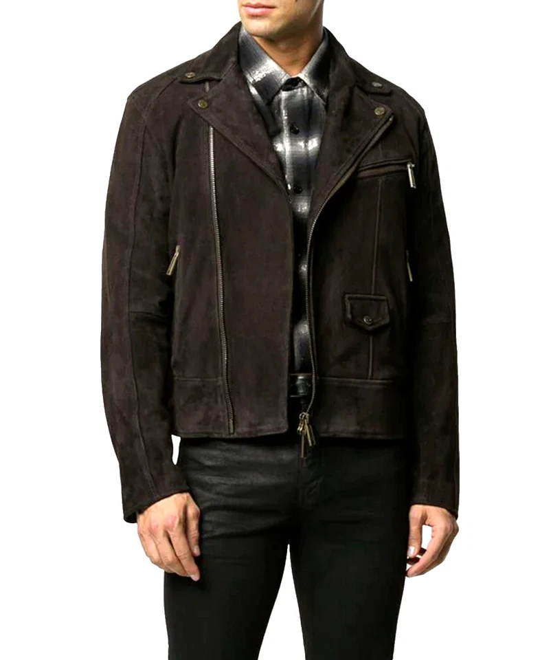 DSQUARED2 Suede Leather Biker Style Jacket Iconic Blouson Jacke Jacket Bnwt M