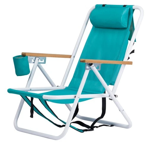 Folding Beach Chair 4 Position Portable Backpack Foldable Camping Chair - Picture 3 of 9