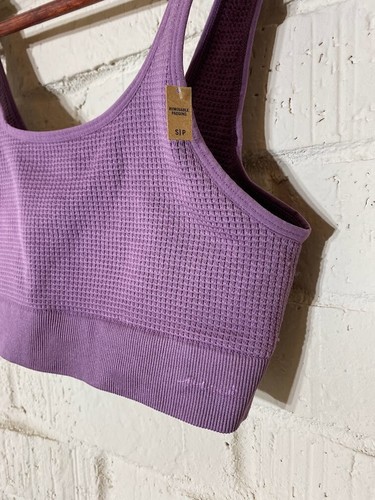 NWT Victoria Secret Pink Plum Woven Sports Bra Light support sz Small - 第 5/6 張圖片