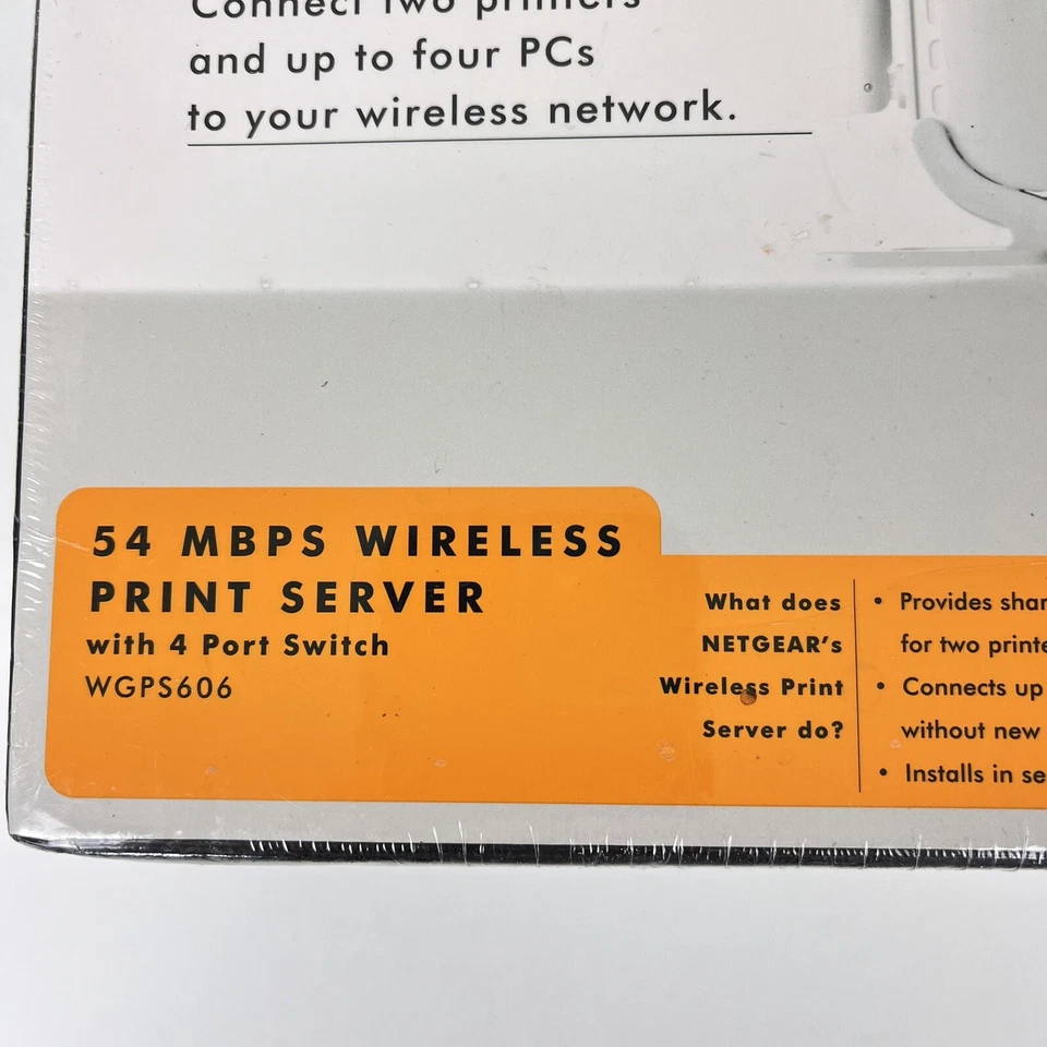 Netgear WGPS606 54 MBPS Wireless Print Server with 4 Port Switch New - Image 3 of 4