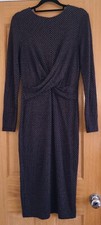 WHISTLES Cross Front Long DRESS SIZE 10 Full Zip At The Back Jersey