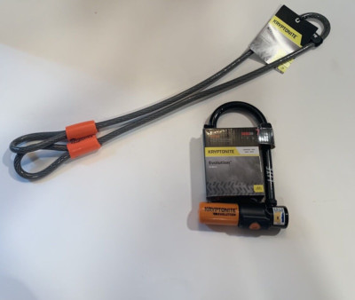 Kryptonite Evolution Lite Mini 6 Bicycle U-Lock and Double Loop Cable 410 New