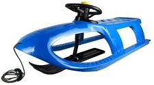 ArcticThrill Snow Sled for Kids - SnowRush Toboggan with Rope and Steering Wheel