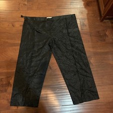 Vintage Traditional Asian Chinese Style Pants Black with Dragon L Read