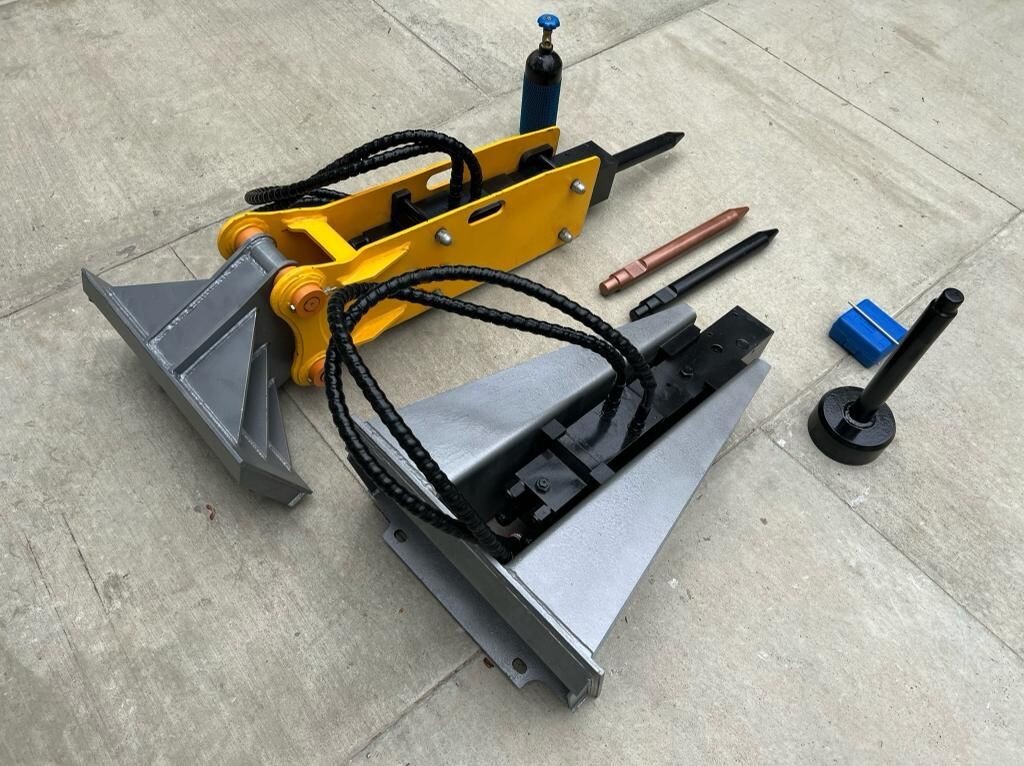 Mini Skid Steer Hydraulic Breaker Attachment 2in+ Rod 386Ibs=4 Jack