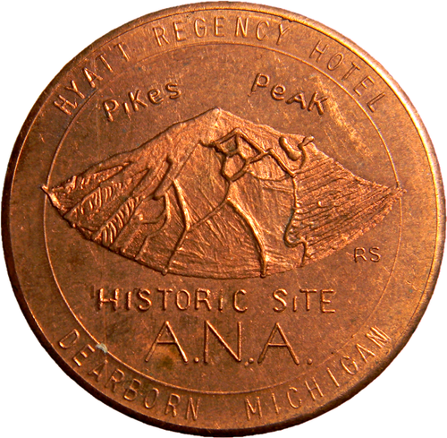 Dearborn Michigan ANA 1979 Pikes Peak medalla de cobre (04159) - Imagen 2 de 3