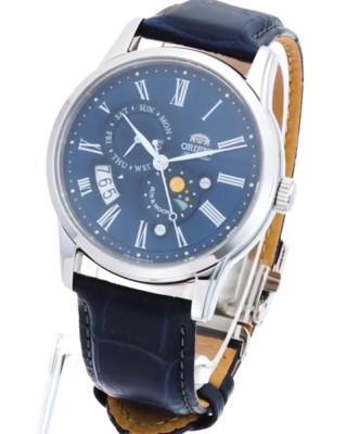 Orient Sun and Moon Version 3 RN-AK0004L Automatic Navy Blue Dial Men's NEW
