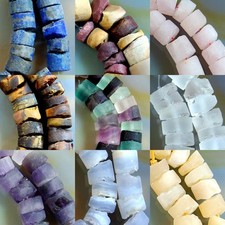 Natural heishi matte Gemstone Beads 8"