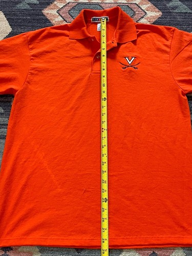 UVA University of Virginia Polo Short Sleeve Mens M Medium Orange - Picture 7 of 14