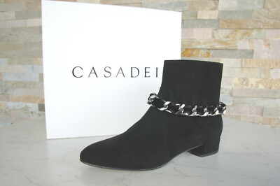 CASADEI  40,5 Stiefeletten Ankle Boots Booties Schuhe schwarz neu ehem UVP 795  