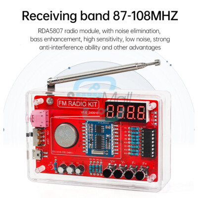 DIY Digital RDA5807 FM Radio Electronic Kit 87-108MHZ DIY Soldering Practice Kit
