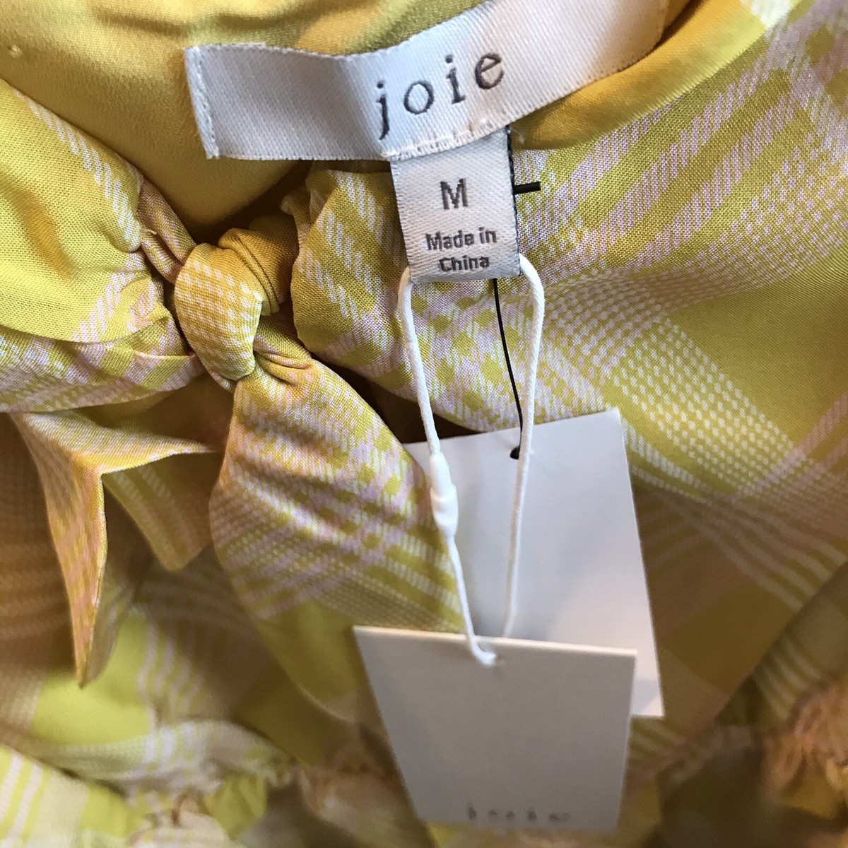 joie abiah silk dress JOIE Abiah Women's Dress XS Check Plaid Silk Spaghetti Strap Midi $378