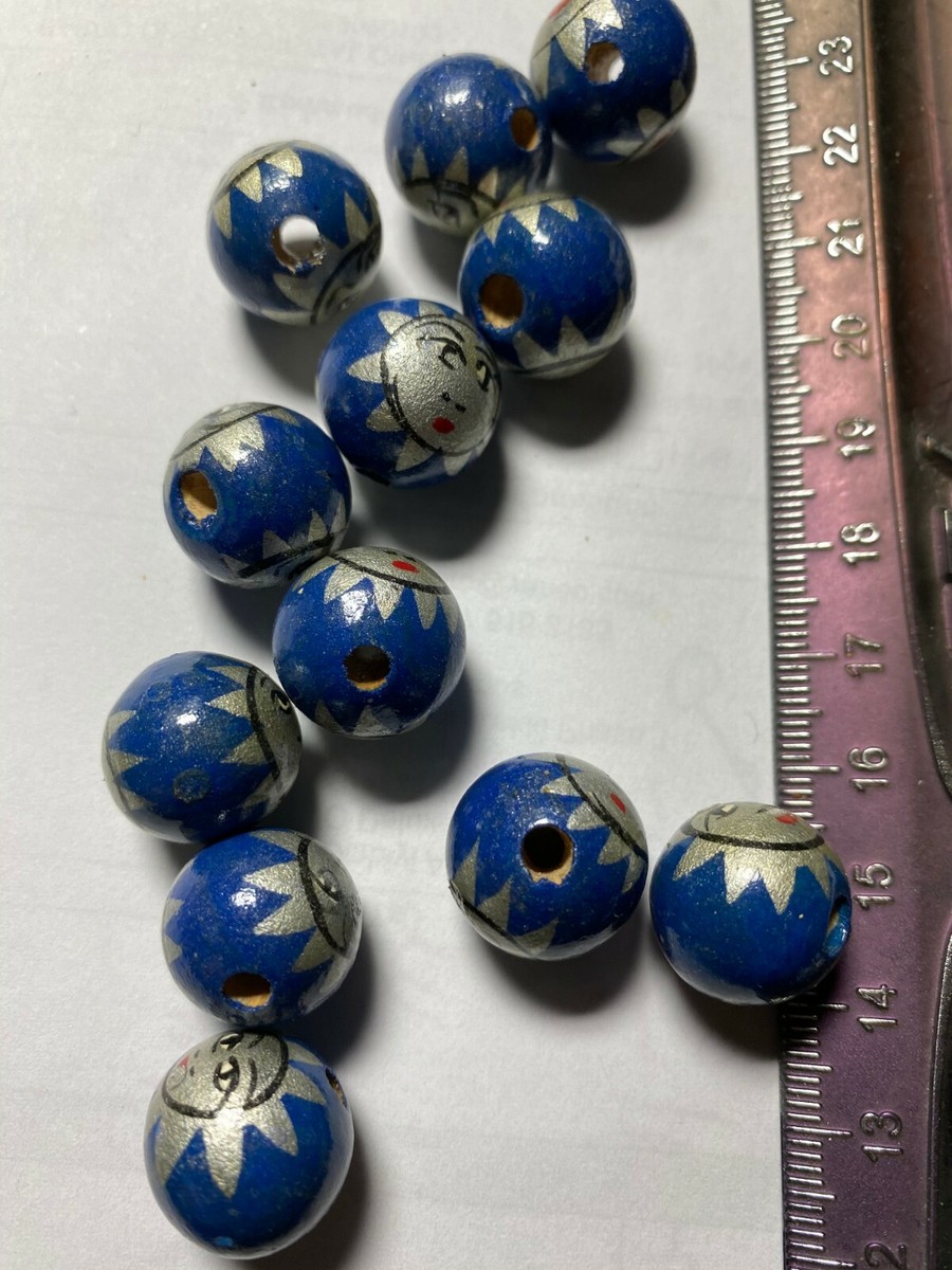 Painted Lacquered Wood Beads ****UPICK*** Fancy Wood Beads