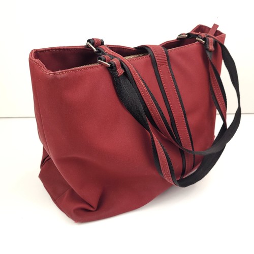 DKNY Red Nylon Tote Shoulder Bag Purse – Zip Top, Pockets, Lightweight - Picture 4 of 24