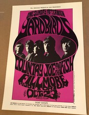 Yardbirds Poster 1966 Jeff Beck Fillmore BG33-2 Vintage Page Not Zeppelin