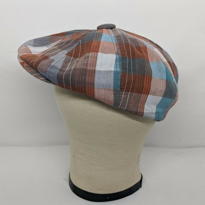 Blue Plaid Flat Cap Ivy Cadet Hat | eBay