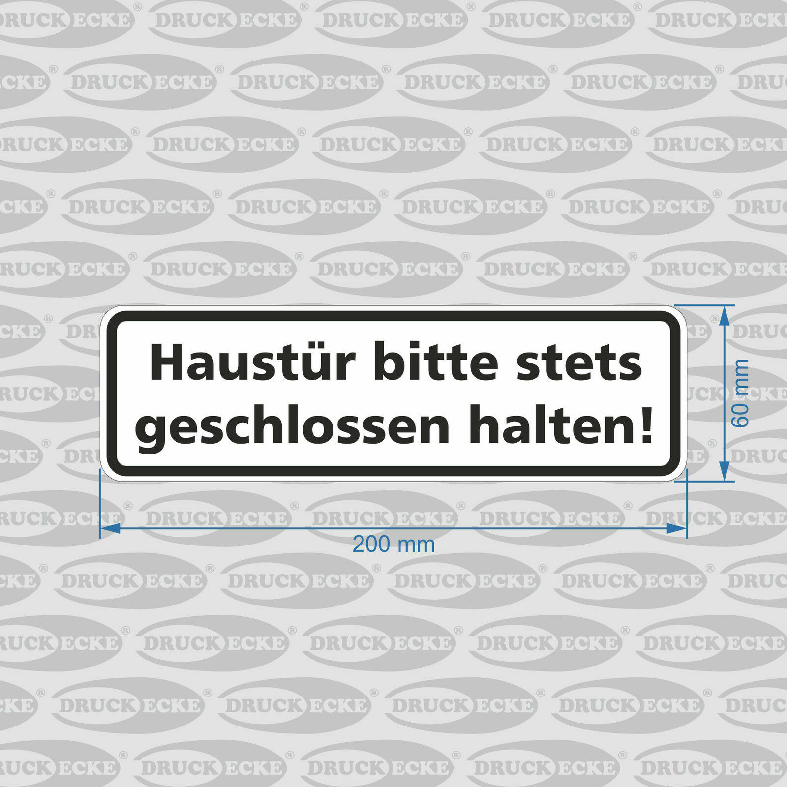 Aufkleber „Bitte Tür Geschlossen Halten!“ - Selbstklebend, Schwarz, In Verschiedenen Größen (20x30 Cm)