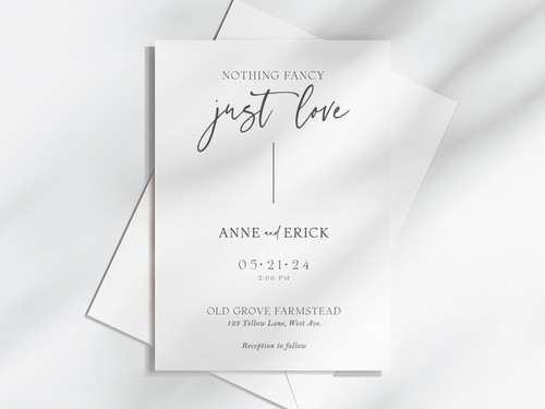 Personalised Minimalist Wedding Invitations with Envelopes - Picture 3 of 5