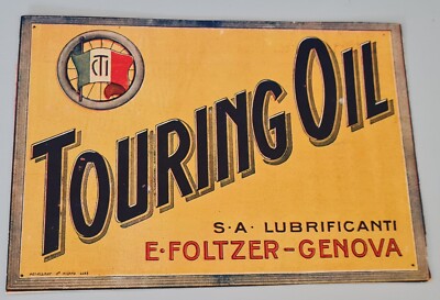 TOURING OIL E. FOLTZER Genoa Original Vintage Advertising
