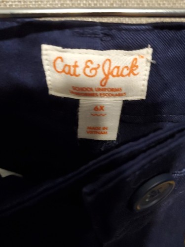 Cat & Jack Girls Bootcut Twill Uniform Chino Pants Navy Blue Size 6X New - Picture 4 of 5
