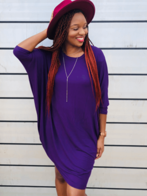 light purple dress with black shoes Stylish Combinations: Lilac Dress with Brown Heels Fashion Ideas
