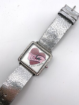 Betsey Johnson Silver Crystal Bracelet Watch s-l400.jpg main image 3