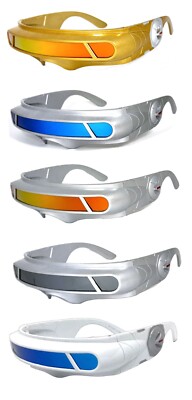 SPACE ALIEN COSTUME CYCLOPS FUTURISTIC ROBOT SHIELD POLARIZED LENS SUNGLASSES