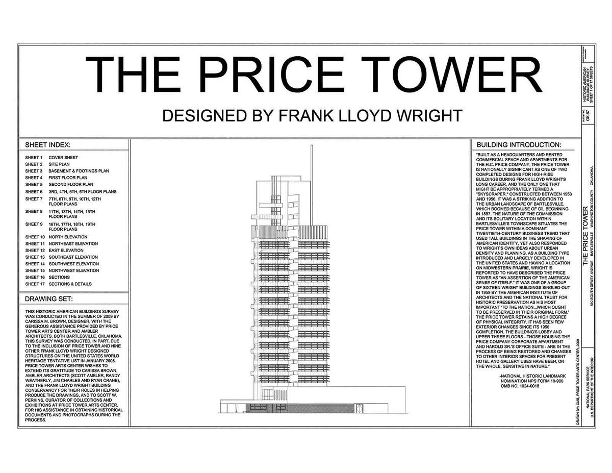 ■ Details of Frank Lloyd Wright The Tower Drawings Designed by Frank Lloyd Wright Spiral