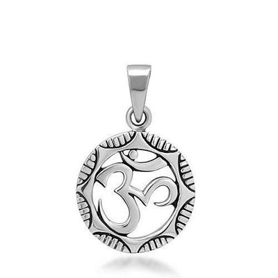 Collana Om in argento sterling, ciondolo per meditazione Aum Collana Om in argento sterling, ciondolo per meditazione Aum
