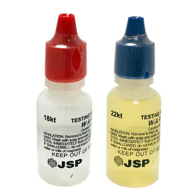 2 Bottles JSP 18k 22k Gold Jewelry Test Acid Bottle Solution Scrap Gold
