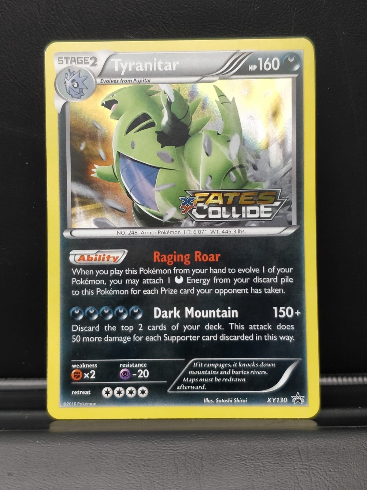 Pokemon Pre release Tyranitar XY Fates Collide black star promo card XY130