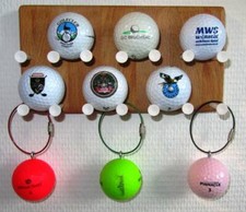 Brelok golfowy z drewna bukowego, półka na piłkę golfową